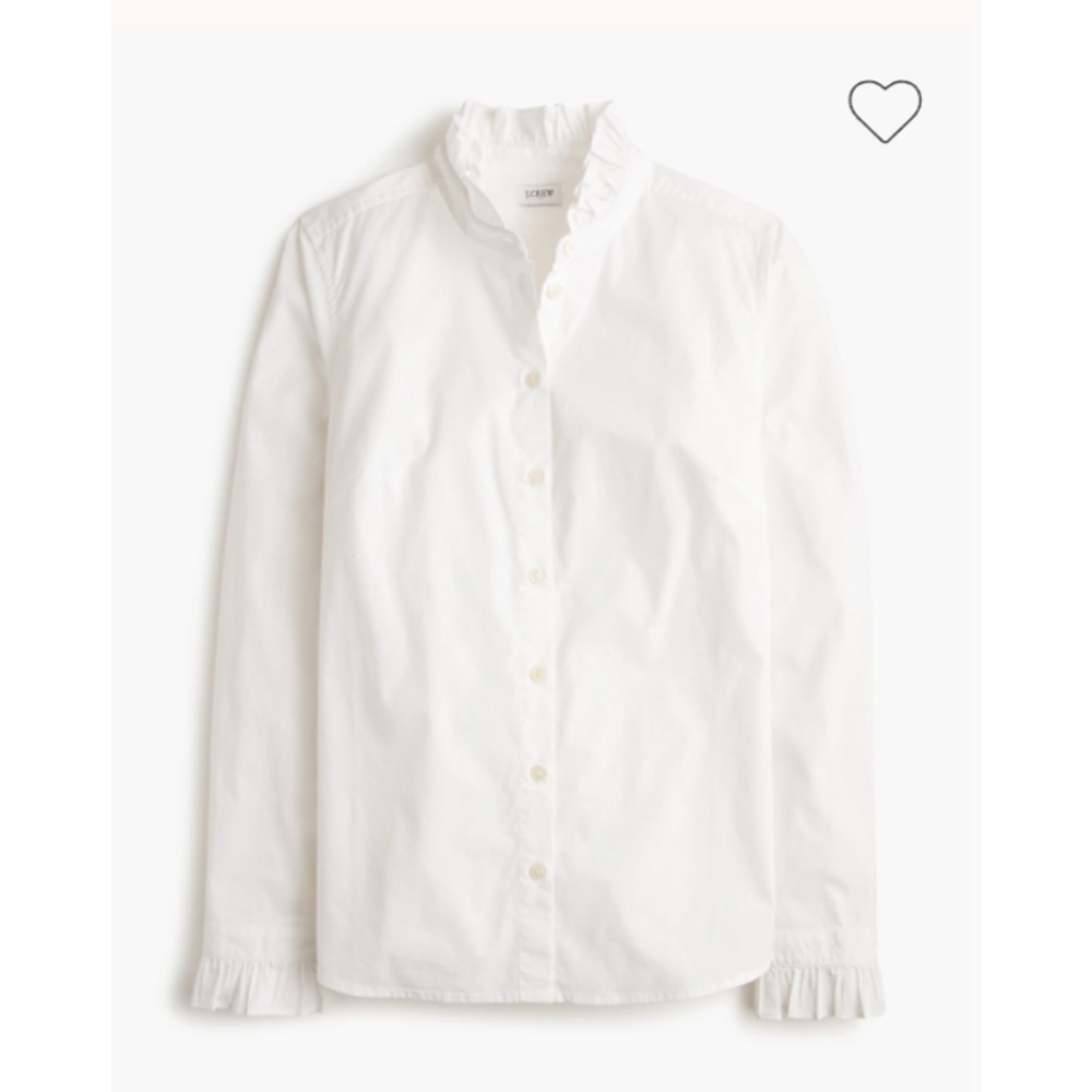 J. Crew White Ruffle Button-up - Picture 3 of 11